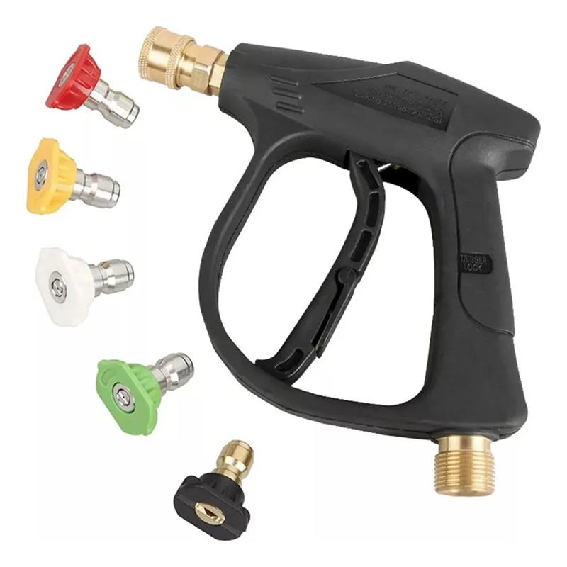 4350PSI Pure Copper High-Pressure Car Wash Nozzle for Professional Car Wash Shops with 1L Foam Spray Gun 1/4" Quick Nozzle Set