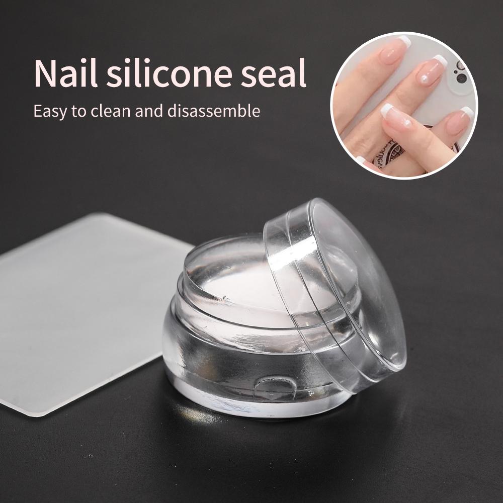 One Set Jelly Silicone Stamp Mini Nail Stamper With Scraper Kit Manicure Tools DIY Stamping Nail Art Nails Accesories