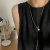 Pearl Pull-Out Long Necklace for Women: Retro, Versatile & Elegant Choker Sweater Chain