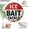 2D Flat Aluminum Rustic Fishing Tackle Shop Billboard Round Metal Sign, Fishing Aluminum Plaque for Man Cave, Garage, Lake House, Pre-Drilled Holes