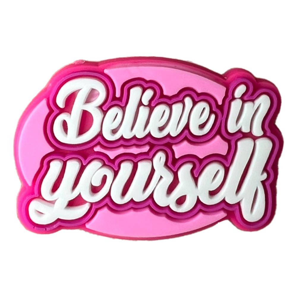 Letter Phrase Series Cartoon Clog Shoe Decorations: Cute PVC Flowers & Buckles