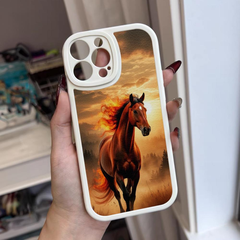 Dark Horse Animal Phone Case For Iphone 17 16 15 14 12 13 Pro Max 11 Mini Air Xs Puls Lambskin Silicone Cover
