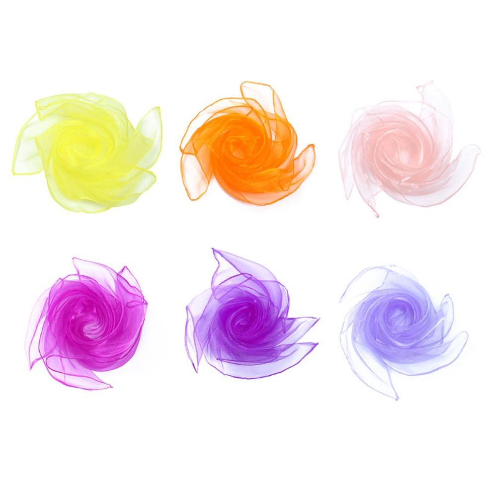 6 Peças /conjunto Cores Doces Toalhas de Malabarismo Gaze Leve para Dança Performance Infantil