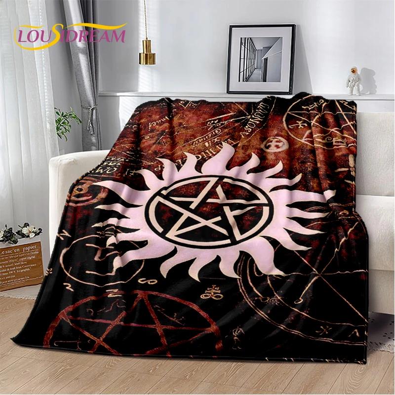 3D SPN Supernatural Zeichen Dean Sam Decke, Weiche Überwurfdecke für Zuhause Schlafzimmer Bett Sofa Picknick Reise Büro Abdeckung Kindergeschenk