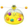 Cat Puzzle Toys Indoor for Kitten Interactive Games Spinning Track Balls & Feather Teaser Toy Stimulation Brain Treasure Chest