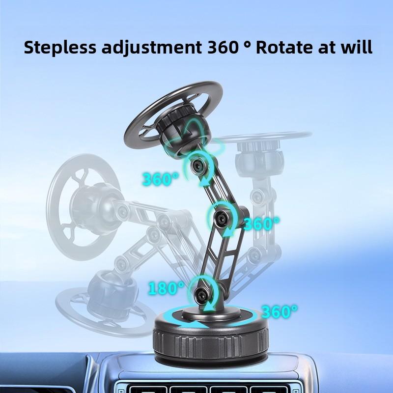 Universal Mount Navigation Vacuum Magnetic Three-Axis Foldable 360° Rotating Mechanical Arm Phone Stand Car Phone Holder