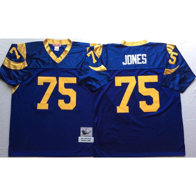 Mens Retro Rams Football Jersey Embroidered Hall Of Fame Tribute Training Uniform American Fans