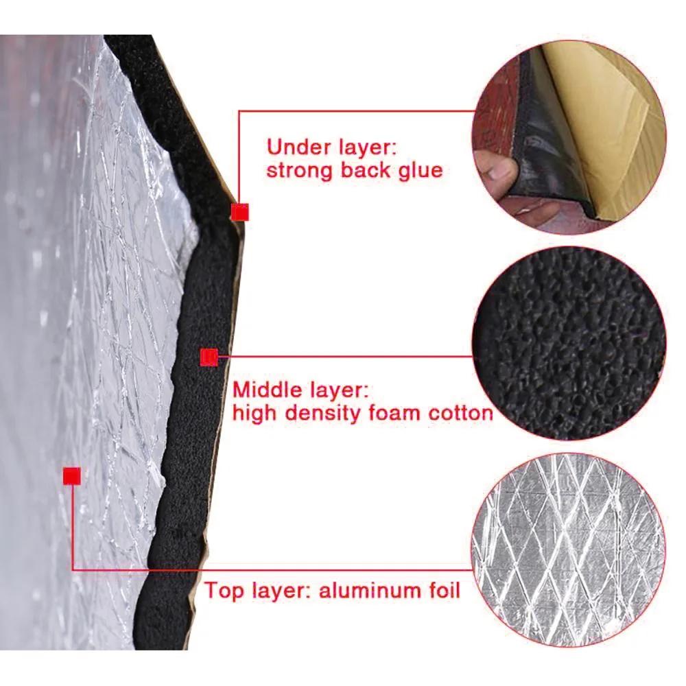 50x200cm 5/10mm Car Acoustic Thermal Sound Deadener Mat Sound Proof Wall Panels Auto Deadening Noise Insulation Mats For Cars
