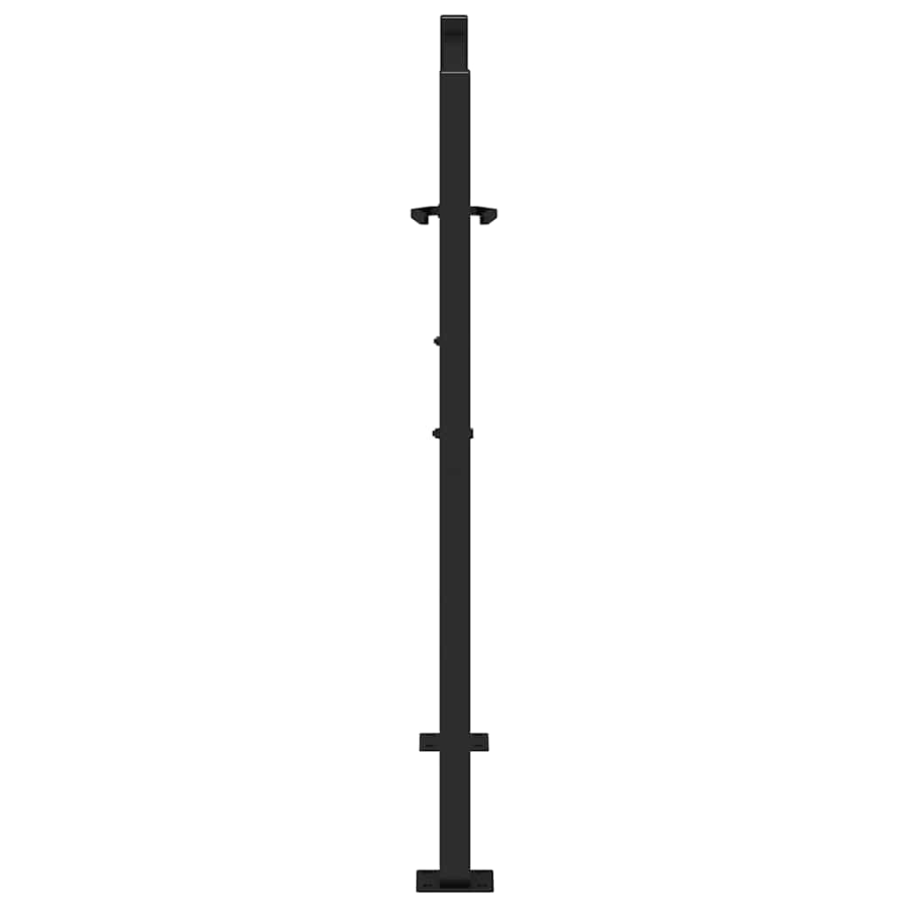Black Garden Gate 105X106 Cm Steel Leaf Pattern