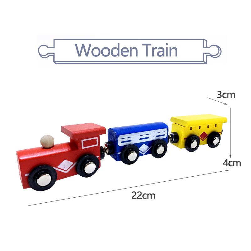 

Горячий поезд набор магнитных игрушечных машинок детские трековые аксессуары ручная раздвижная головоломка деревянная совместимая с различными треками подарок W10