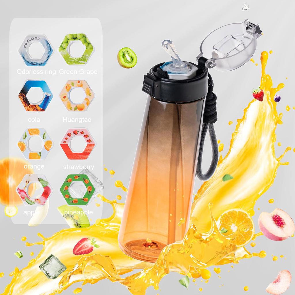 850ml Bottle, Update Water Bottle Up Set With 7 Capsules Drinking Straw, Outdoor Water Bottle