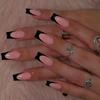 24-Pack Medium & Long White French Ballet False Nails with Glitter Powder