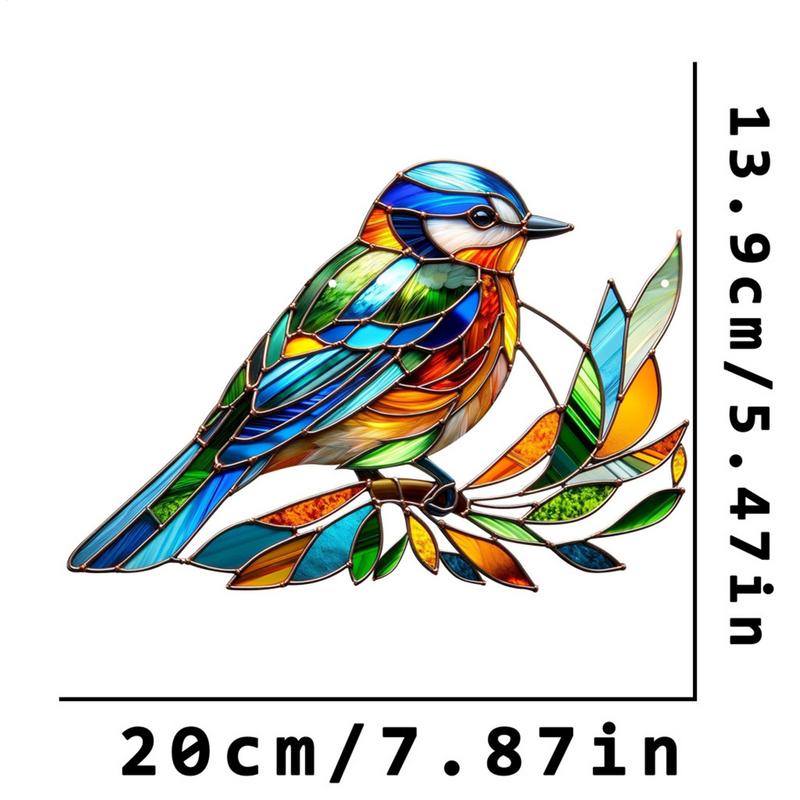 Bemalter Vogel Sonnenfänger zum Aufhängen am Fenster Niedlicher Vogel Sonnenfänger Heimdekoration 2D Acryl Vogel Ornament für Vogelliebhaber