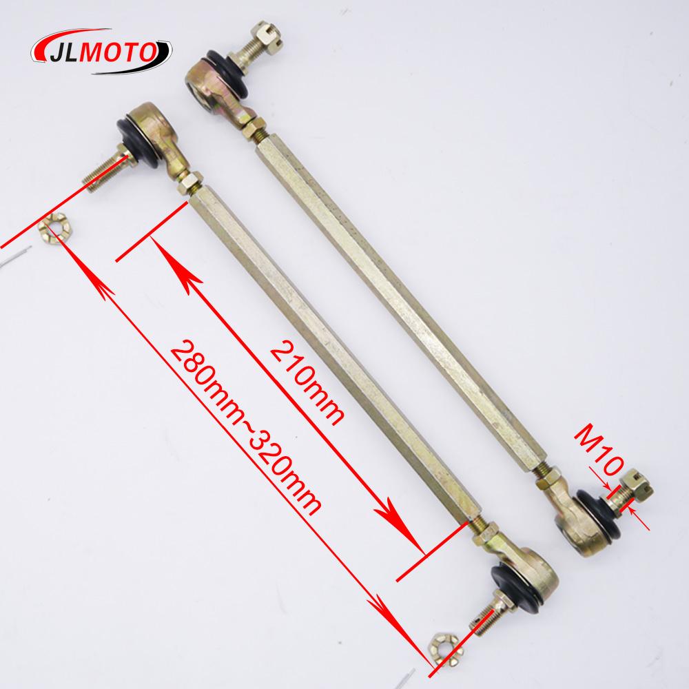 

1Pair/2pcs M10-M10 210mm 220mm 230 240mm 250mm 260mm 300mm ATV Tie Rod Kits Fit Ball Joint for China Chinese ATV Quad Bike Parts M10-210MM