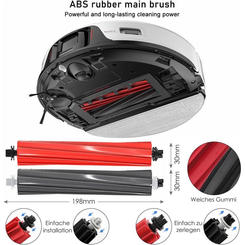 LITE-Για Roborock S8 / S8 Pro / G20 Uitra Ανταλλακτικά Κύρια Πλαϊνή Βούρτσα Φίλτρα Hepa Πανί Σφουγγαρίσματος Σακούλες Σκόνης Αξεσουάρ
