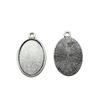Oval Bezel Pendant Setting With Bail Fit 18x25mm Cabochon Blank Bases Tray