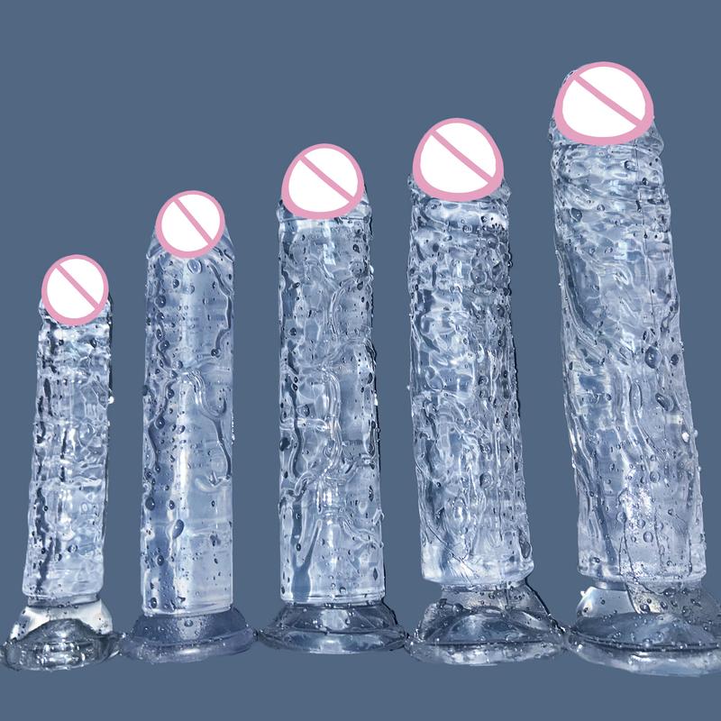 Cheap 5 Colors Small Transparent Dildo Suction Cup Jelly Dick Women Erotic Anal Sex Toys Soft Clitori Vaginal Masturbators Penis