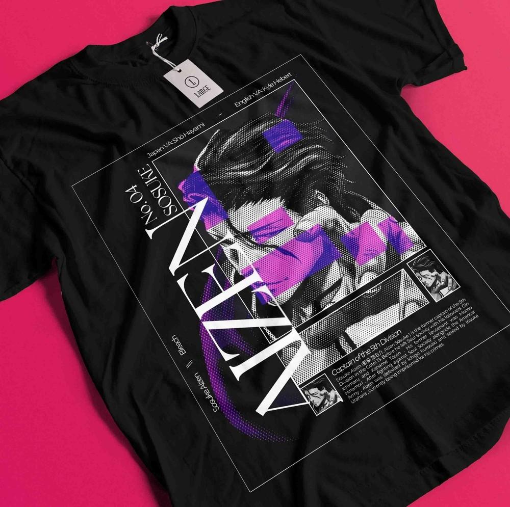 

Bleach Anime Tshirt Aizen T-Shirt Ichigo Bankai Yhwach Tee Zaraki Kenpachi Shirt BB1040 4XL