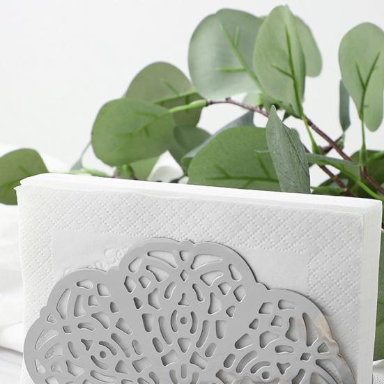 Stainless Steel Napkin Holder, with Hollow Pattern Modern Style Design, Waterproof Moisture-Proof Napkin Dispenser for Home Kitchen