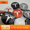 Car Sticker Tesla 4Pcs/set ABS 56mm Tesla Original Car Wheel Center Caps Logo Emblem For Tesla Model 3 Y S X Rims Hub Cover Caps