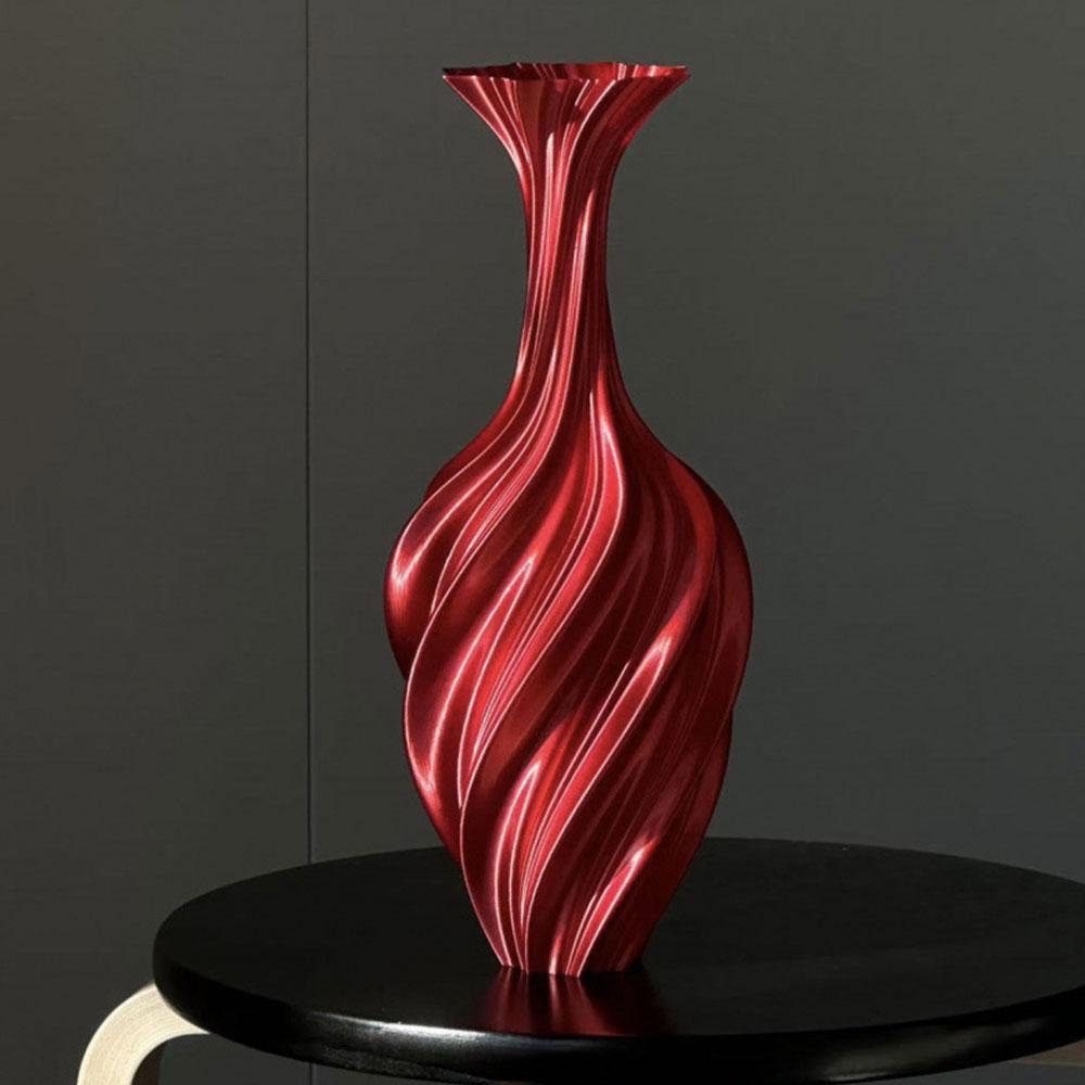 Nordic Flower Vase Room Decor Plastic Flower Vase 3D Abstract Twist Flower Bottle Aesthetic Floral Arrangement Display Vase