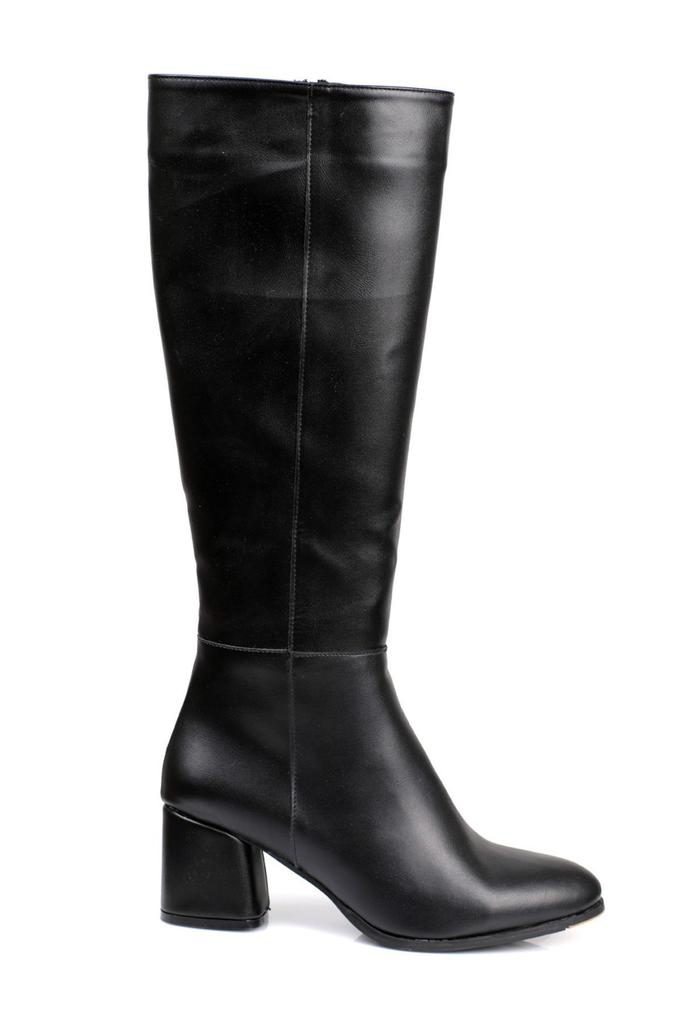 Women Modern Stylish Fashion Boots Boots Faux Leather Oval Toe Side Zipper High Heel Boots