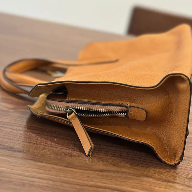 Johnature Handbag Genuine Leather Casual Versatile Tote Bag Soft Cowhide Women's Shoulder Crossbody Bag