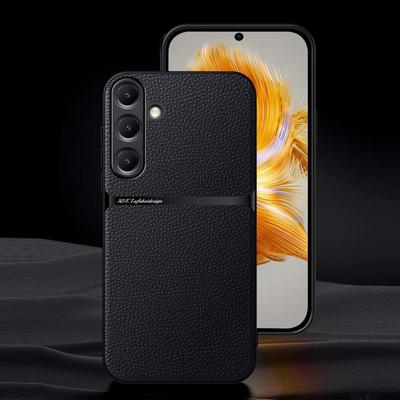 Tenký magnetický kryt na telefon z umělé kůže pro Samsung S25 S24 FE S23 Ultra S22 S21 A16 A55 A54 A15 A35 A34 měkký nárazuvzdorný kryt MagSafe