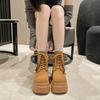 Platformlaarsjes, chunky model, nieuw in de collectie korte schoenen voor dames, winter 2026, populaire aanbieding, herfst, hoogwaardige laarsjes, trendy enkellaarsjes voor dames