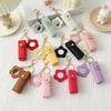 Travel Lipstick Bag with PU Leather Keychain Holder Keeps Lip Balm Safe and Accessible