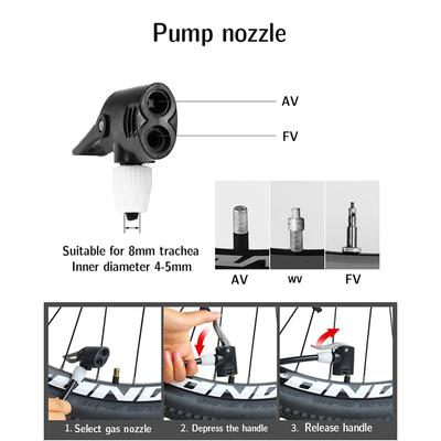 Adaptér hadice trysky pumpy jízdního kola Konvertor pumpovacího ventilu s dvojitou hlavou nafukovací