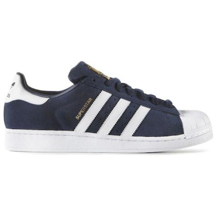 Adidas Baskets Superstar Suede Bleu Marine Collégial Unisexe Chaussures Bleues-Blanc S75142