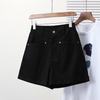 DIMANAF Plus Size Women Shorts Pants Summer Loose Jeans Short Basic High Waist Solid Harem Pants Elastic Waist