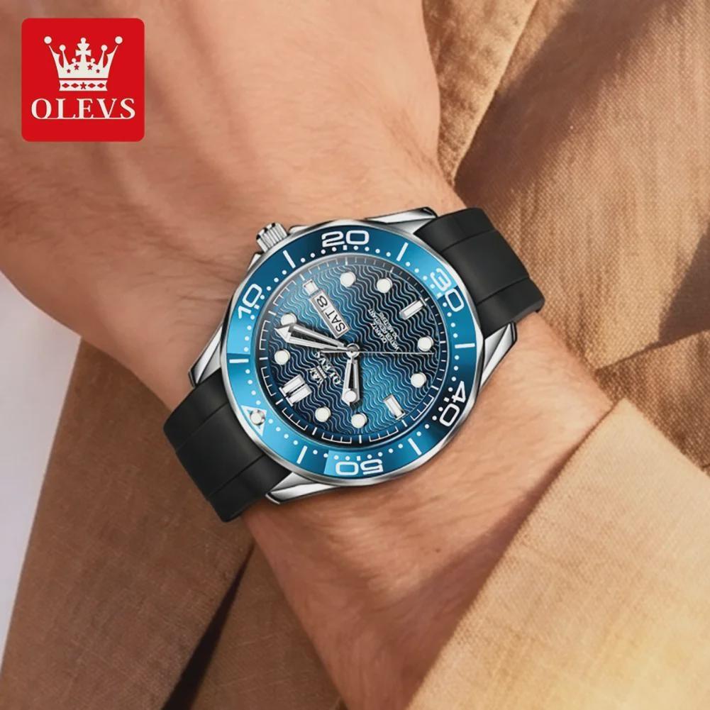 Fashion Mens Watches Steel/Silicone Strap Luminous Dual Calendar Waterproof Multi Color Business Sport Wrist Watch