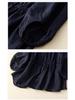 2025 Spring/Summer Women's V-neck Waist-Cinching Cotton Linen Top - Loose, Slimming, Versatile, Five-Sleeve Shirt