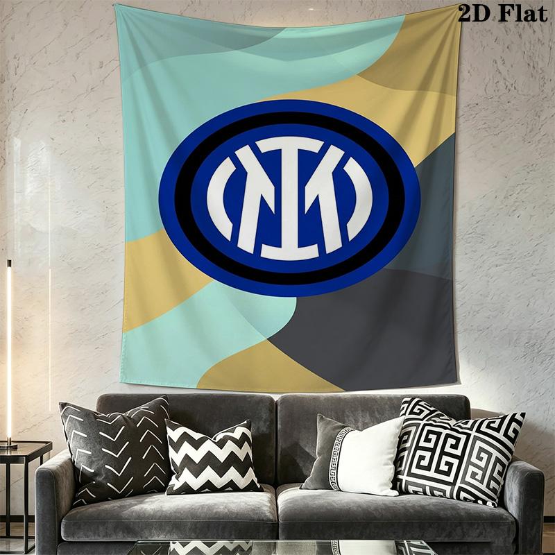 Inter Milan Logo Wallpaper Threepiece Set 1 Duvet Cover 2 Pillowcase Without Core Christmas Birthday Gift Bedding Set Soft And Comfortable