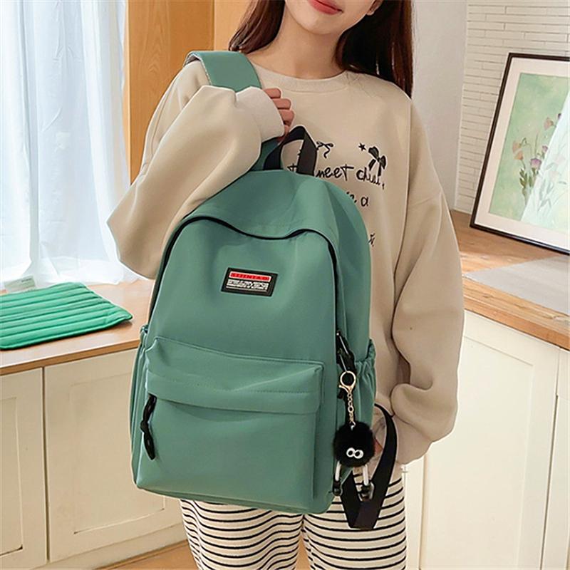 Plecak studencki damski prosty casualowy jednolity kolor o dużej pojemności