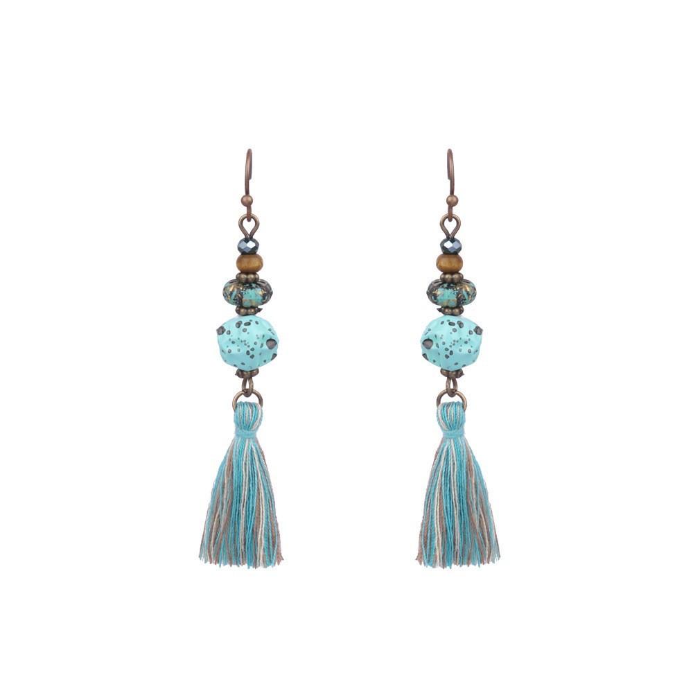 Popular earrings, European and American creative alloy earrings, bohemian round oil drop earrings, ethnic style jewelry