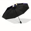 1pc "Starry Night Cat" Automatic Open 8-Rib Windproof Umbrella, Travel & Commuting, Suitable for All Seasons
