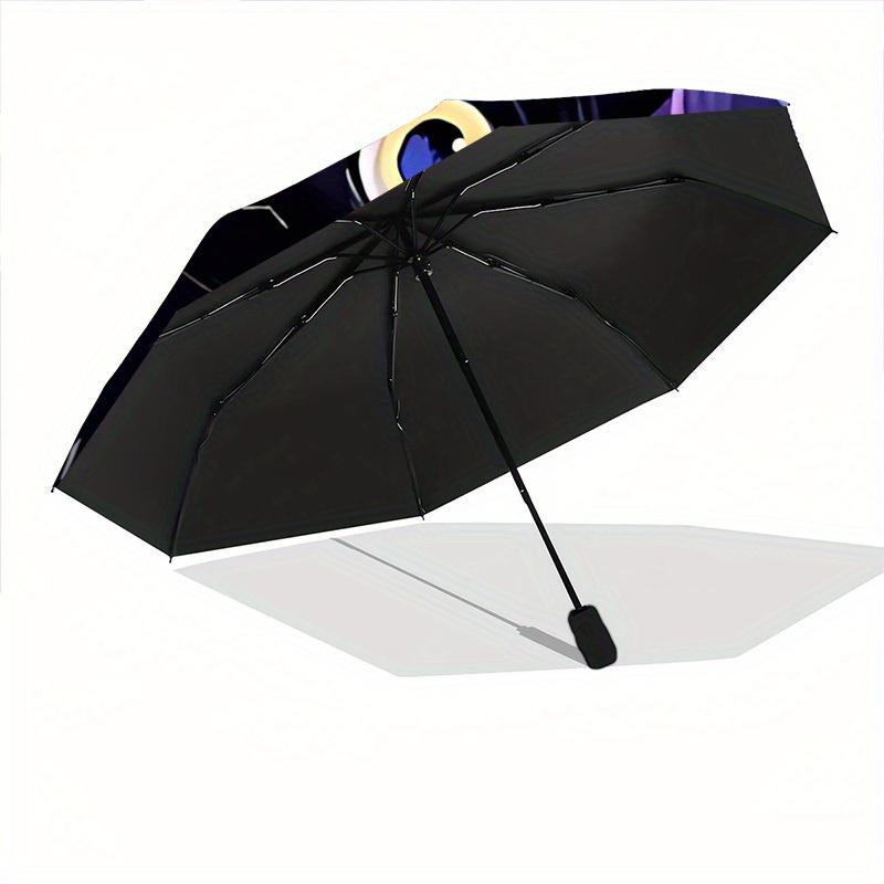 1pc "Starry Night Cat" Automatic Open 8-Rib Windproof Umbrella, Travel & Commuting, Suitable for All Seasons
