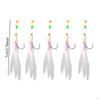 5 Angelmontagen mit Leuchtperlen und Haken für Süß- und Salzwasser