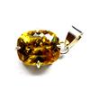 Natural 24.17Ct Yellow Sapphire Cushion Cut 925 Sterling Silver Gemstone Pendant