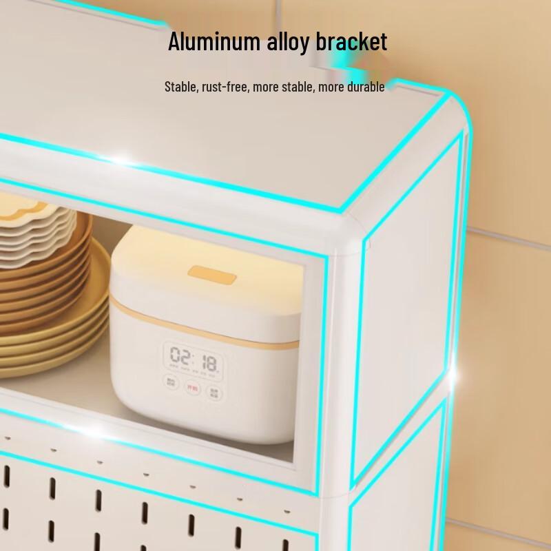 Light Luxury Steel-Wood Multi-Tier Storage Shelf