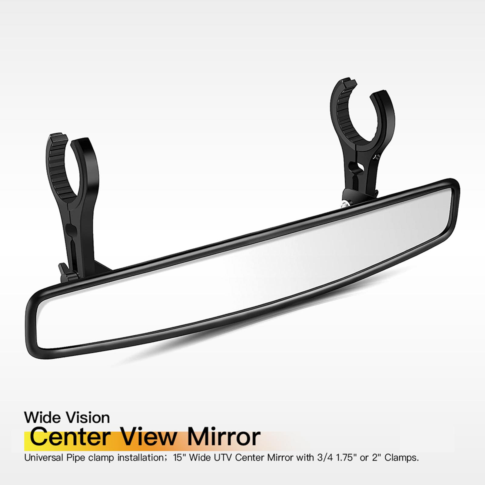 

Center Rrview Mirror Aluminum Bracket for Transport Vehicles, 15 Inch Wide Bracket with Clamps for R NaCommander 1000 - Enthusiasts