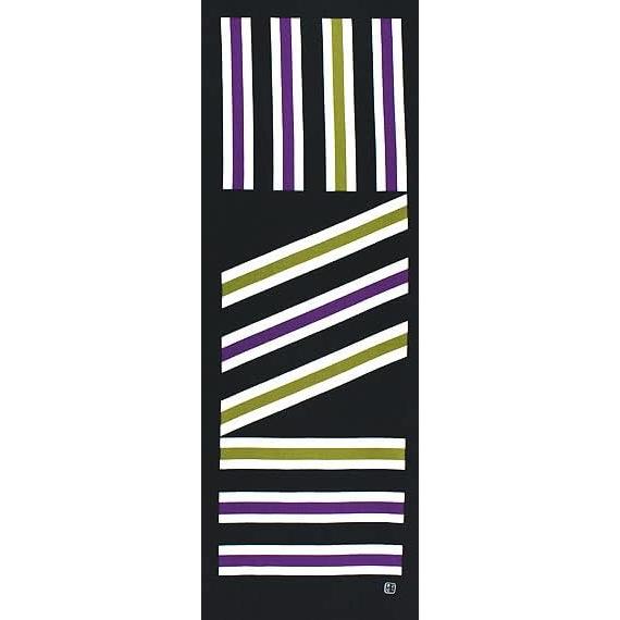 Somen Anbo Tenugui "Tasuki Black" Hand-dyed 100% Cotton Tokuoka Made in Japan 35cm x 100cm