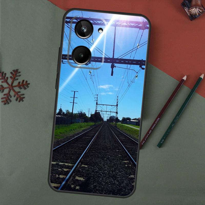 Train Rail Sunlight Case For Realme C61 C53 C55 C33 C63 C51 C65 C67 C71 C75 11 12 13 14 15 Pro Plus GT6 GT7 Pro