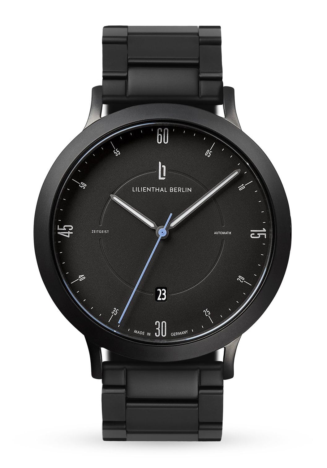 

Lilianthal Berlin Automatic Date Skeleton Made in Black Men s Watch, Display, Back, Germany, Z01-102-B040C, чорний