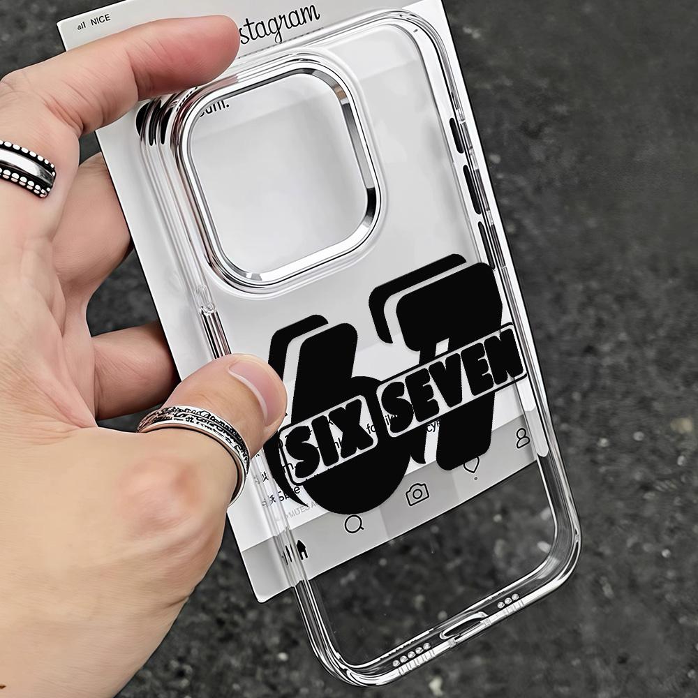 

Розкішний Гарячий Чохол Six Seven 67 Для IPhone 17 16e 16 15 14 13 12 11 Mini Pro Max X XR XSMAX 8 Air Plus Прозорий М який Чохол iPhone 14 ProMax