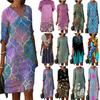 2022 European Multicolor Mid-length V-neck Printed Casual Sexy Women's Dress