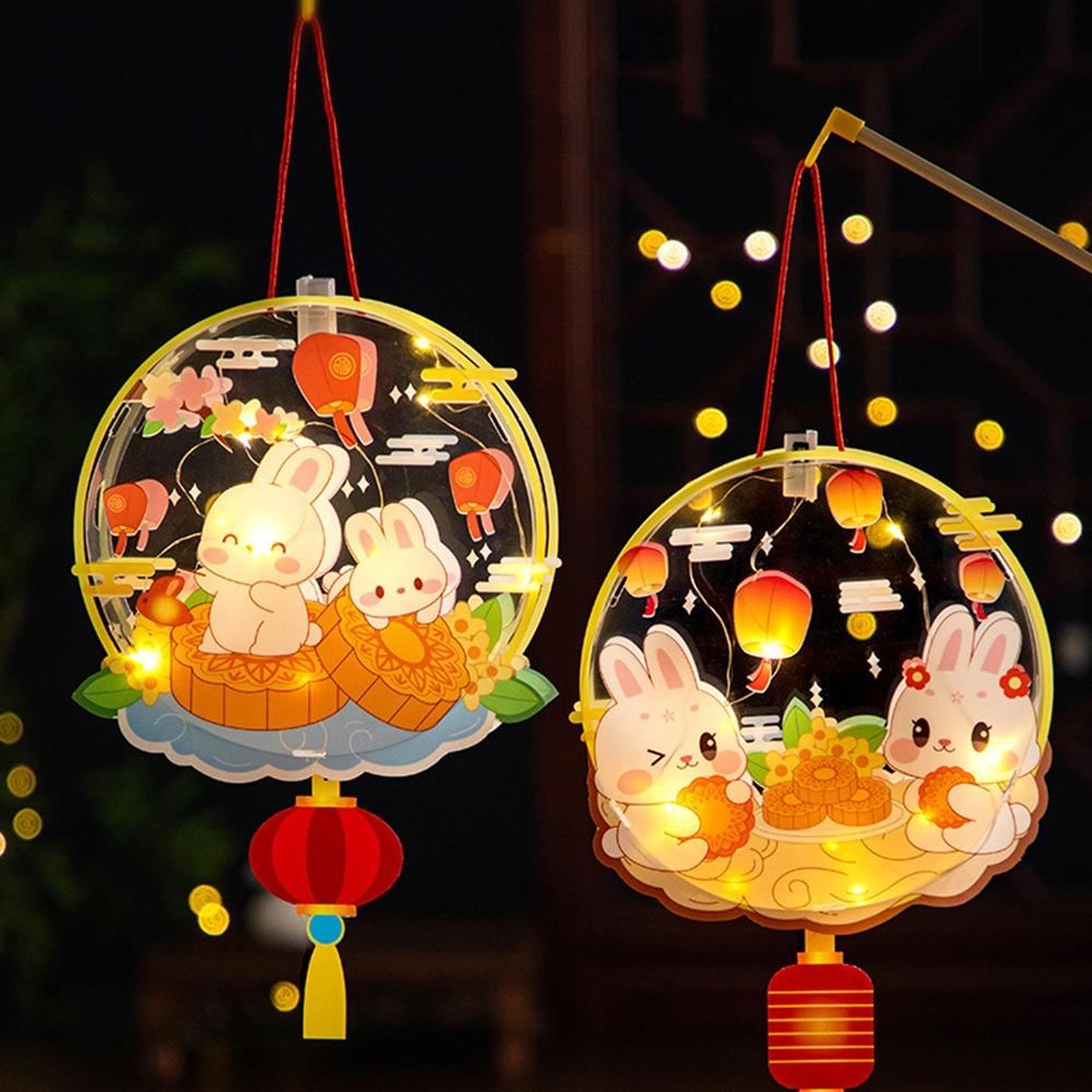 Waterproof Handheld Rabbit  Lantern Transparent Cartoon Rabbit Lamp  Party Decoration